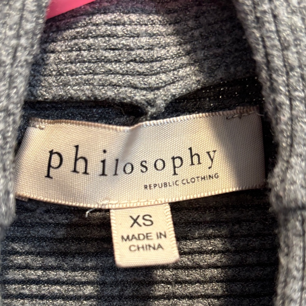 Philosophy Grey Ribbed Batwing Sweater - Picture 2 of 5